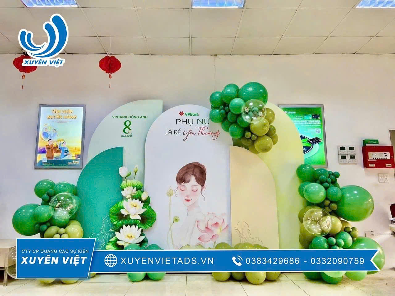 Thi công backdrop ngày quốc tế phụ nữ 8/3