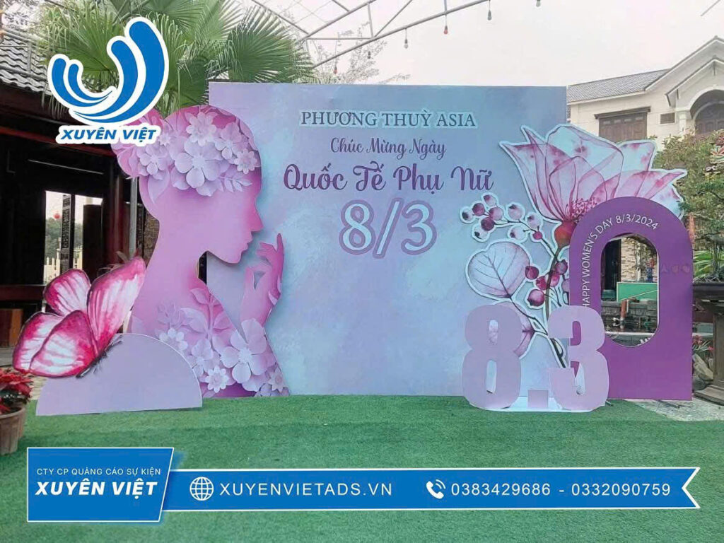Thi công backdrop ngày quốc tế phụ nữ 8/3