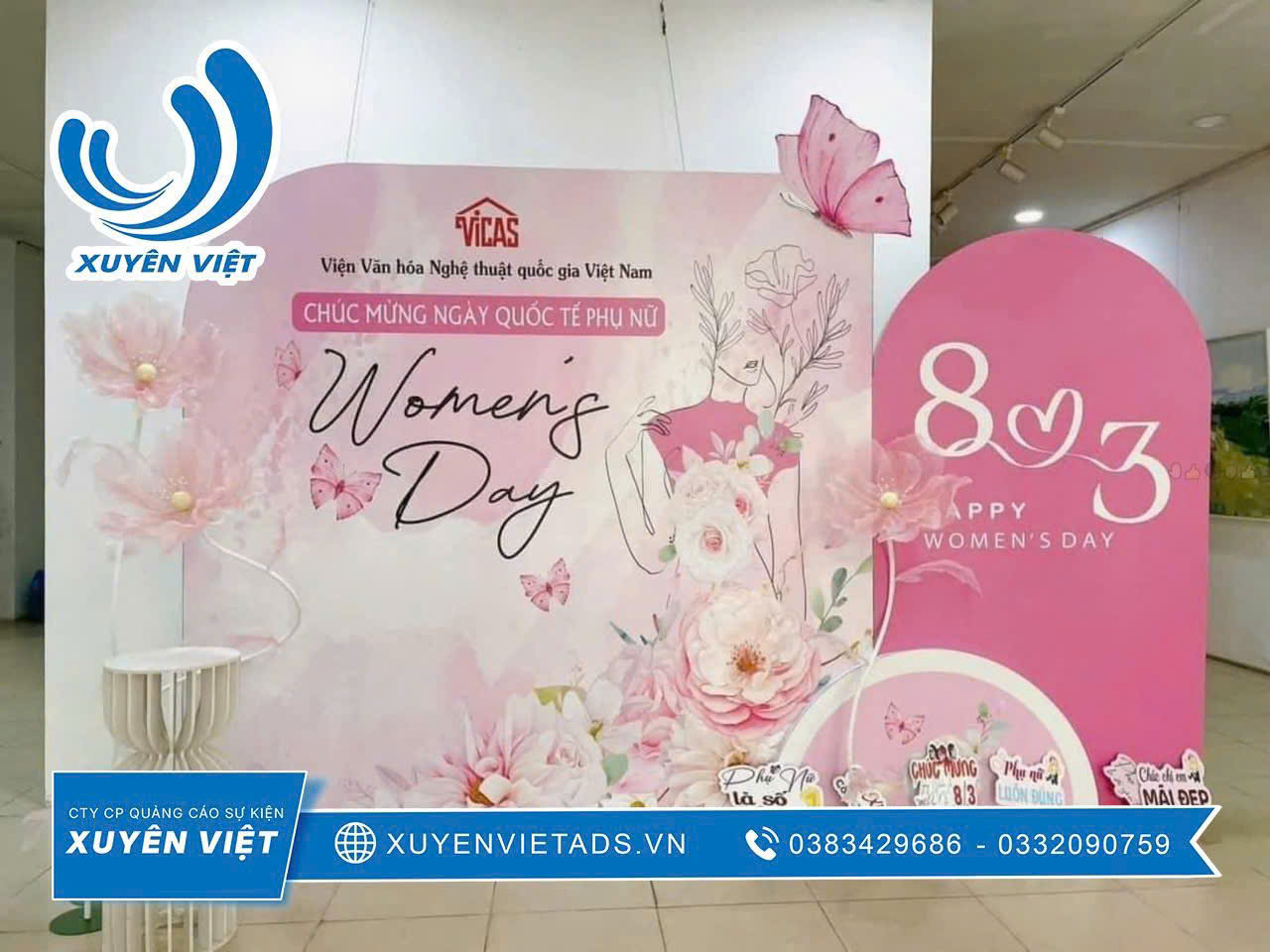 Thi công backdrop ngày quốc tế phụ nữ 8/3